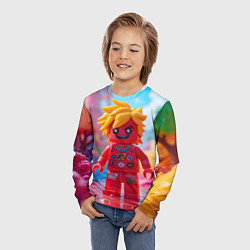 Лонгслив детский Роблокс с желтыми волосами, цвет: 3D-принт — фото 2