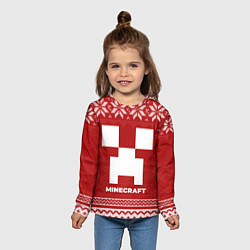Лонгслив детский Новогодний Minecraft, цвет: 3D-принт — фото 2