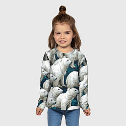 Лонгслив детский Свора белых медведей, цвет: 3D-принт — фото 2