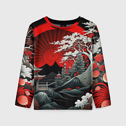 Детский лонгслив Деревья Японии и природа