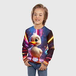 Лонгслив детский Уточка в неоне, цвет: 3D-принт — фото 2