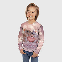Лонгслив детский Влюбленные белочки с сердечком, цвет: 3D-принт — фото 2