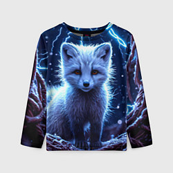 Лонгслив детский Песец в разрядах молний, цвет: 3D-принт