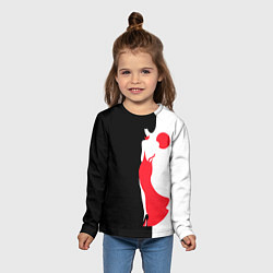 Лонгслив детский Девушка в красном платье, цвет: 3D-принт — фото 2