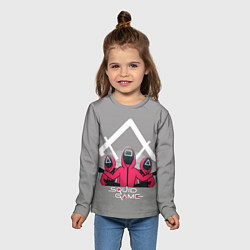 Лонгслив детский Персонажи из Игра в кальмара, цвет: 3D-принт — фото 2