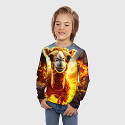 Лонгслив детский Верблюд в огне, цвет: 3D-принт — фото 2