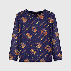 Лонгслив детский Mortal Kombat logo pattern, цвет: 3D-принт