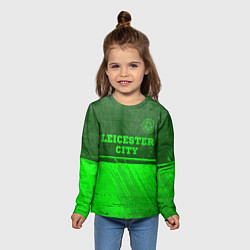 Лонгслив детский Leicester City - green gradient посередине, цвет: 3D-принт — фото 2