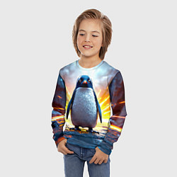 Лонгслив детский Эпичный пингвин, цвет: 3D-принт — фото 2