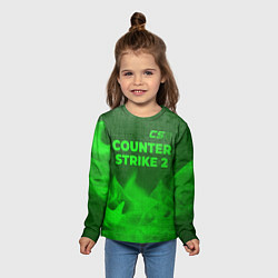 Лонгслив детский Counter Strike 2 - green gradient посередине, цвет: 3D-принт — фото 2