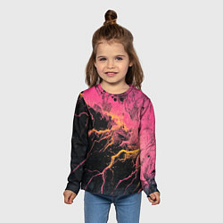 Лонгслив детский Абстрактные молнии текстура, цвет: 3D-принт — фото 2