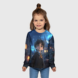 Лонгслив детский Гарри Поттер в галстуке, цвет: 3D-принт — фото 2