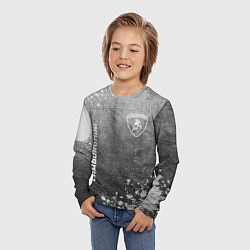 Лонгслив детский Lamborghini - grey gradient вертикально, цвет: 3D-принт — фото 2