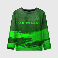 Лонгслив детский AC Milan - green gradient посередине, цвет: 3D-принт