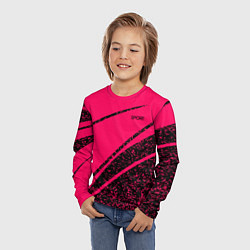 Лонгслив детский Sport розовый с чёрным в крапинку, цвет: 3D-принт — фото 2