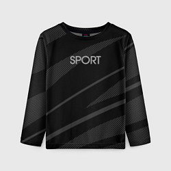 Лонгслив детский Sport чёрный с серым абстрактный, цвет: 3D-принт