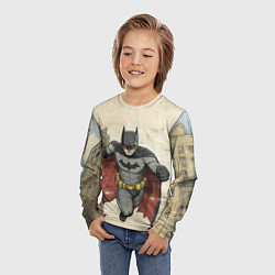 Лонгслив детский Бэтмен летит между домами, цвет: 3D-принт — фото 2