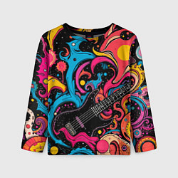 Лонгслив детский Psychedelic abstract guitar, цвет: 3D-принт