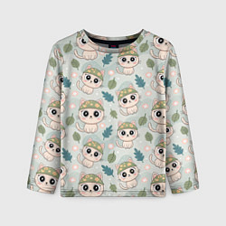 Детский лонгслив Кошачий камуфляж каваи
