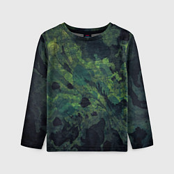 Лонгслив детский Абстракция - green camouflage background, цвет: 3D-принт