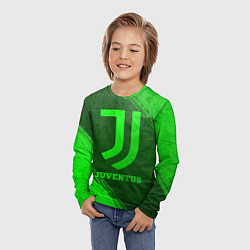 Лонгслив детский Juventus - green gradient, цвет: 3D-принт — фото 2