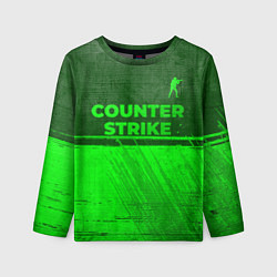 Детский лонгслив Counter Strike - green gradient посередине