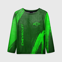 Детский лонгслив Chevrolet - green gradient вертикально