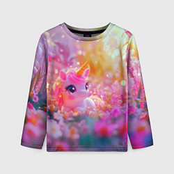Лонгслив детский Маленькая милая единорожка, цвет: 3D-принт
