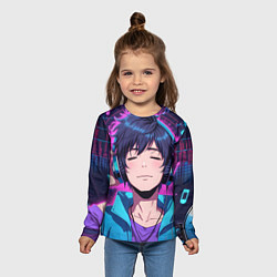 Лонгслив детский Любитель музыки, цвет: 3D-принт — фото 2