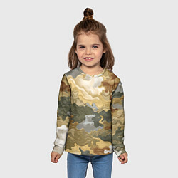 Лонгслив детский Золотистый камуфляж, цвет: 3D-принт — фото 2