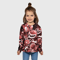 Лонгслив детский Растения против зомби в красном цвете, цвет: 3D-принт — фото 2