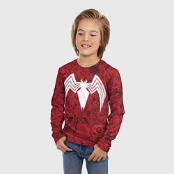Лонгслив детский Знак венома на красном, цвет: 3D-принт — фото 2