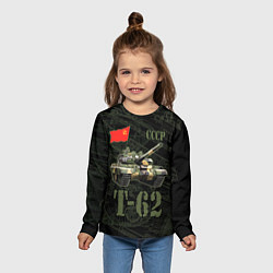 Лонгслив детский Танк Т-62 советский средний танк, цвет: 3D-принт — фото 2