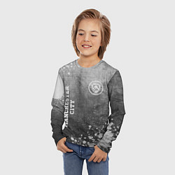 Лонгслив детский Manchester City - grey gradient вертикально, цвет: 3D-принт — фото 2
