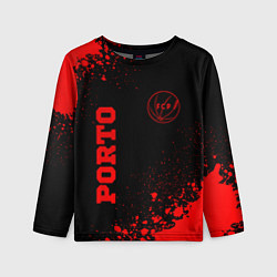 Детский лонгслив Porto - red gradient вертикально
