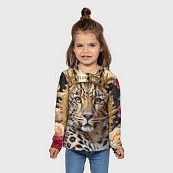 Лонгслив детский Королевский леопард, цвет: 3D-принт — фото 2