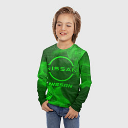 Лонгслив детский Nissan - green gradient, цвет: 3D-принт — фото 2
