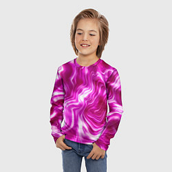 Лонгслив детский Завихрения - оттенки розового и белого, цвет: 3D-принт — фото 2