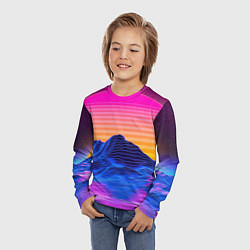 Лонгслив детский Неоновый закат, цвет: 3D-принт — фото 2