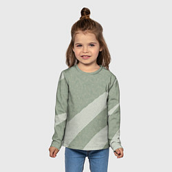 Лонгслив детский Светлый серо-зелёный абстрактный, цвет: 3D-принт — фото 2