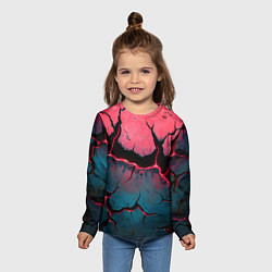 Лонгслив детский Объемные разломы текстура, цвет: 3D-принт — фото 2