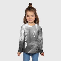 Лонгслив детский The Sims - grey gradient вертикально, цвет: 3D-принт — фото 2