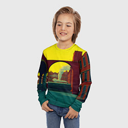 Лонгслив детский Арт с поездом, цвет: 3D-принт — фото 2