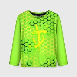 Лонгслив детский Doom кислотные соты лого, цвет: 3D-принт