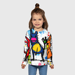 Лонгслив детский Веселые зверята, цвет: 3D-принт — фото 2