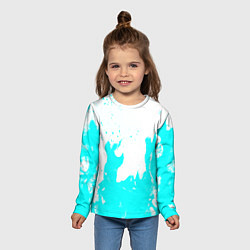 Лонгслив детский Голубой огонь текстура, цвет: 3D-принт — фото 2