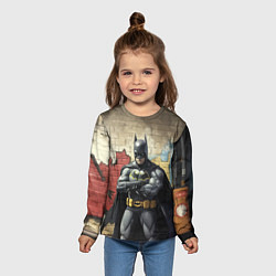 Лонгслив детский Бэтмен на фоне стены, цвет: 3D-принт — фото 2