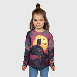 Лонгслив детский Бэтмен и дерево с цветами, цвет: 3D-принт — фото 2