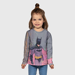 Лонгслив детский Бэтмен с розовым плащом, цвет: 3D-принт — фото 2
