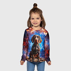 Лонгслив детский Дратхаар в космосе, цвет: 3D-принт — фото 2